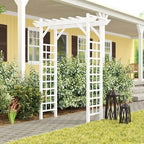 dura-trel providence arbor, vinyl garden archway for outdoors, side view