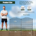 10 panels no dig decorative garden fence, dog shown in use