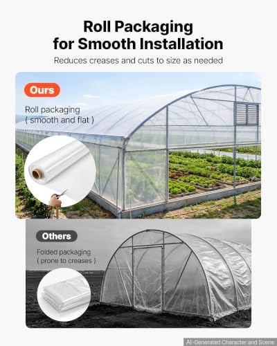 vevor greenhouse plastic sheeting 6 x 100 ft showing dimensions