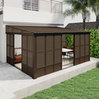 domi 12x16ft sunroom, wall mounted sunroom kit with, front angle view