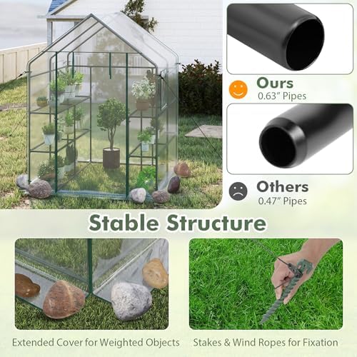 happygrill greenhouses for outdoors, portable greenhouse with pe on a desk or shelf