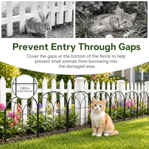 decorative garden fence, 27.2 ft rustproof no dig on a desk or shelf