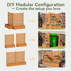 aoxun air conditioner fence, 2-panel wood privacy screen showing dimensions