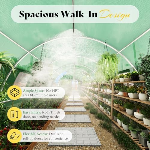 amerlife 44x10 ft green walk-in tunnel greenhouse with, package contents