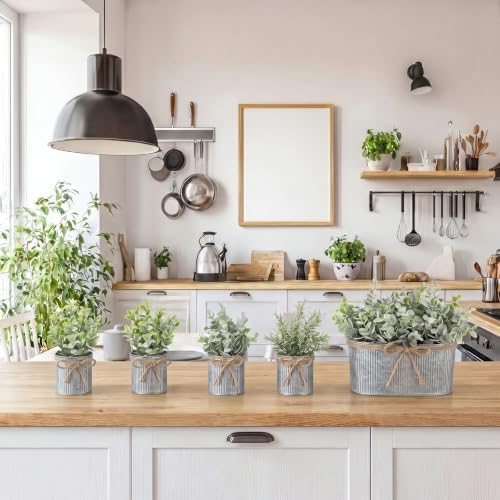 sureio 5 artificial eucalyptus fake plant set includes showing dimensions