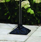 TIKI Cast Iron Torch Stand – Heavy-Duty, Freestanding & Weather-Resistant Torch Base for Patio, Garden, Deck & Backyard – Fits Torch Poles 0.75" to 1.25" – 9" x 9", Black