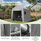 aoxun 10x10 ft outdoor portable storage shed tent, side view