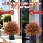 artificial fall cedar topiary trees in pot, 2, package contents