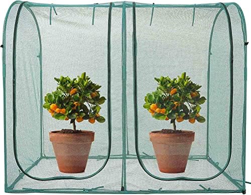 poray large tunnel 73''x37''x61''plant netting cover,5ft tall crop shown in use