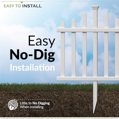 zippity madison picket fence panels, white vinyl diy shown in use