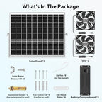 solar fan with battery, 5.5" solar fan for, front angle view