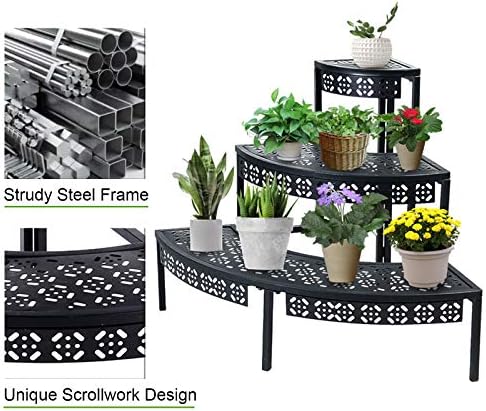 aboxoo 3-tier metal plant stand, stair-step corner shelf, package contents