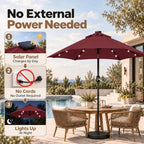 yaheetech 9ft solar patio umbrella w/push button tilt showing dimensions