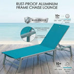 kozyard 3-pieces patio lounge set, aluminum frame, assemble-free, close-up detail