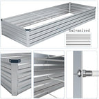 10x3x1ft galvanized raised garden bed kit,gardening planter box, close-up detail