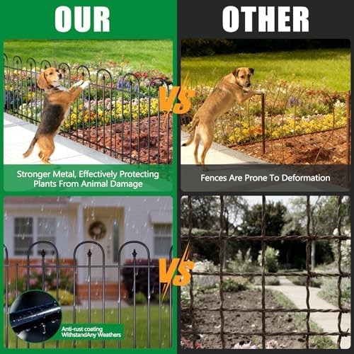 garden fence animal barrier - 10 panels, 24, side view