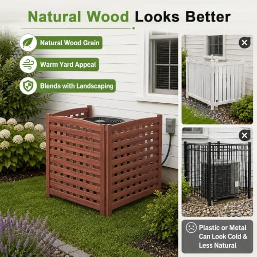 32" w x 38" h air conditioner fence, side view