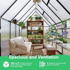 6'x9' aluminum-framed polycarbonate greenhouse, heavy duty polycarbonate greenhouse, close-up detail