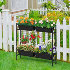 oyeal raised garden bed 32" tall elevated planter, side view