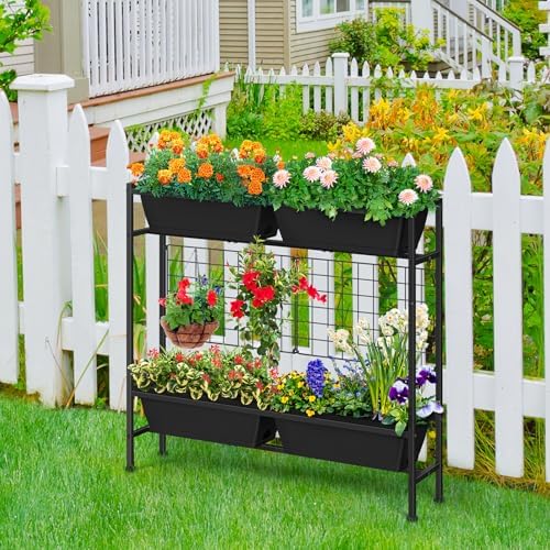oyeal raised garden bed 32" tall elevated planter, side view