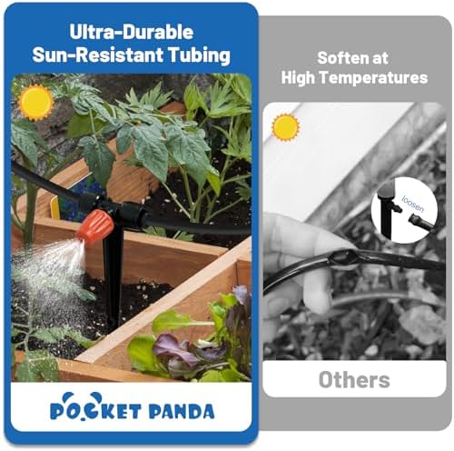 misting drip irrigation system for garden watering,raised bed, side view