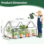 superlele 6x3x3ft mini greenhouse with 2 large zipper shown in use
