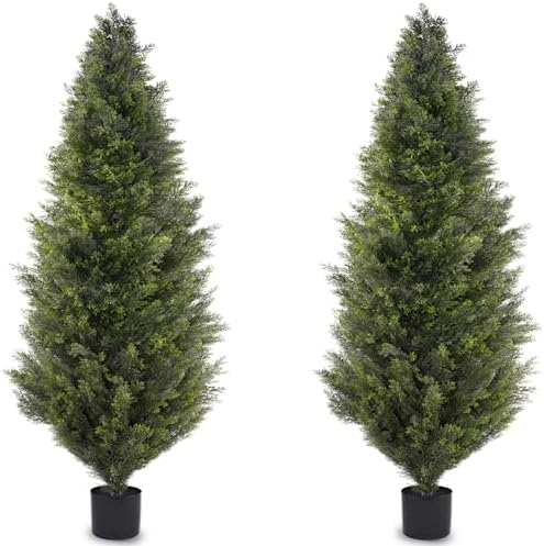 6ft artificial cedar topiary trees, set of 2, main product view