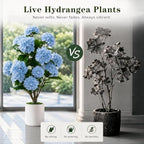 3ft artificial hydrangea tree outdoor | uv resistant, side view