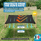 shade cloth 90% 12x10 ft, durable hdpe mesh, side view