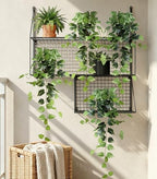 fake plants 2 pcs faux pothos plants potted showing dimensions