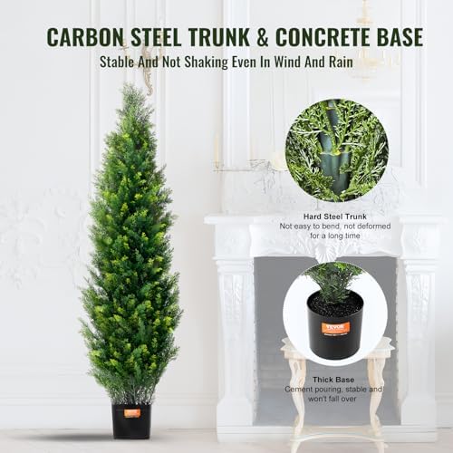 vevor artificial topiary cedar tree, 48 inch tall, package contents