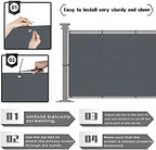 3'x20'balcony privacy screen cover fence cover uv protection, side view