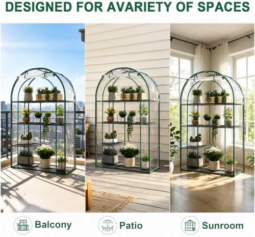 4-tier mini greenhouse for outdoors, 40" x 18" on a desk or shelf