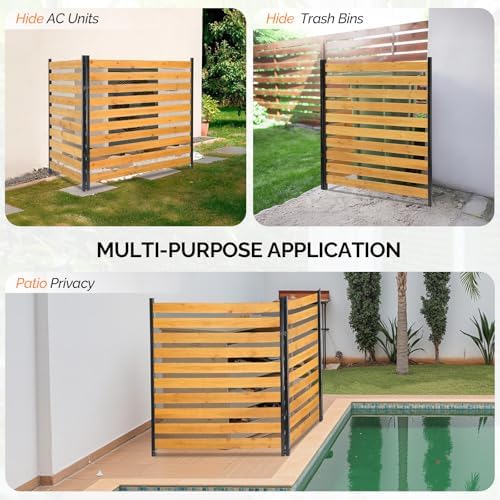 vingli 54" x 39" wooden privacy fence for, front angle view