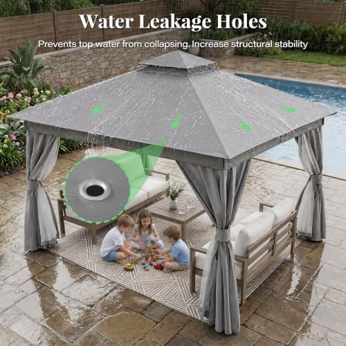 lausaint home 12x12 gazebo canopy with netting, curtains, package contents