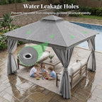 lausaint home 12x12 gazebo canopy with netting, curtains, package contents