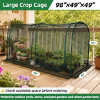 crop cage for garden,98"x49"x49" tunnel plant netting cover shown in use