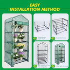 maxworks 4-tier portable walk-in greenhouse – 27" x, close-up detail