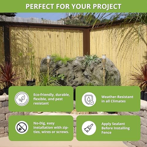 forever bamboo natural bamboo fencing decorative rolled fence, view 14
