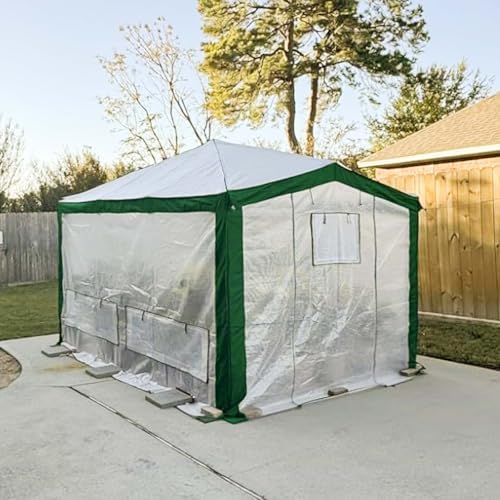 eagle peak 12x8 walk in pop up greenhouse, front angle view