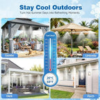 mellbree misters for outside patio 60ft/18m, pre-assembled misting, close-up detail