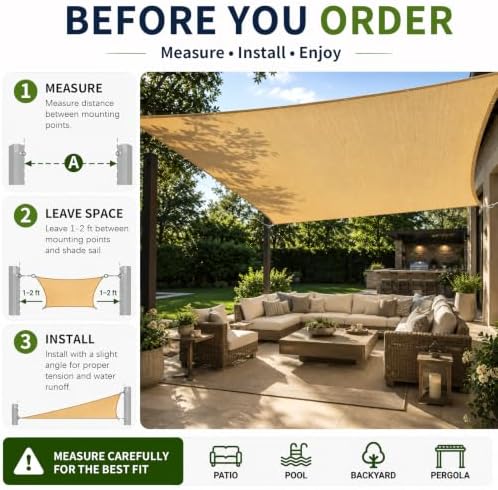90% outdoor sun shade cloth, 10’ x 12’, view 9