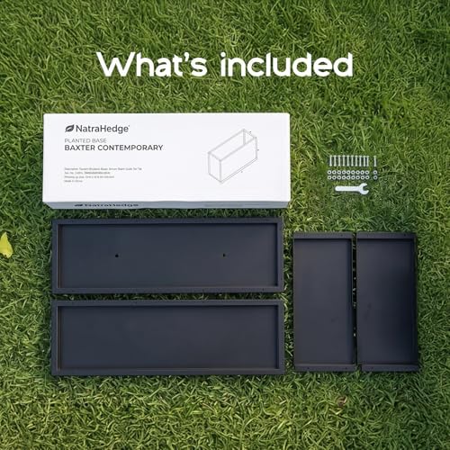 natrahedge hampton wooden planter box (44"" lx15 wx15, side view