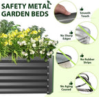 anleolife 8x4x1.5ft rectangular raised garden bed kit, quartz, side view
