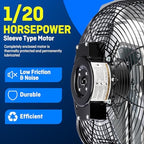 iliving 12" wall mounted shutter exhaust fan, automatic, close-up detail