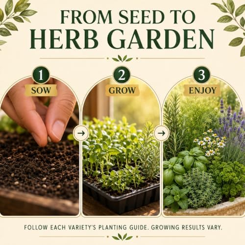 gardeners basics 35 medicinal herb seeds variety pack on a desk or shelf