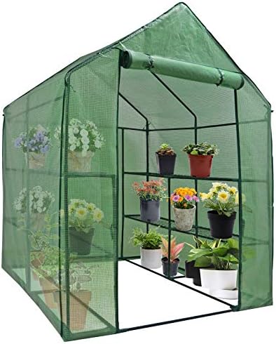 2-tier 8-shelf mini walk-in greenhouse portable plant herb, main product view