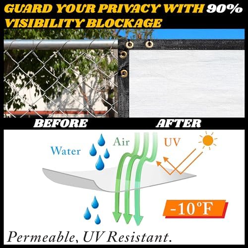 royal shade 4' x 10' white fence privacy, close-up detail