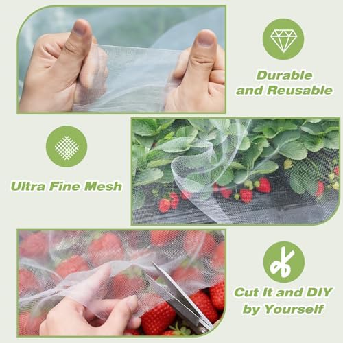 ultra fine garden netting,10'x49' plant netting pest barrier on a desk or shelf