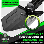 rhino usa folding survival shovel with pick, view 9